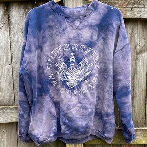 Vintage Oversized Tie Dye College Sweatshirt